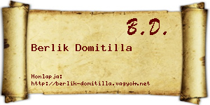 Berlik Domitilla névjegykártya